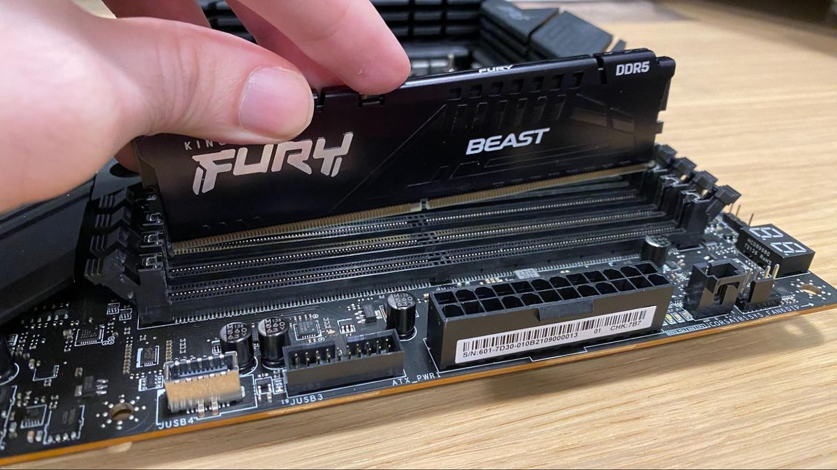 RAM stick insertion